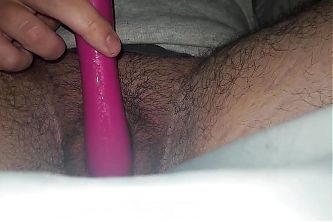 Really horny all day, so used a dildo and 2 vibradors on my pussy. My tdick got so hard
