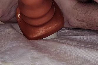 Best anal gape of the night sissy cum with huge ass plug and big toys
